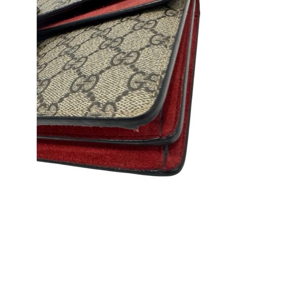 Gucci Dionysus GG Supreme Canvas Shoulder Bag – Red Suede Trim + COA - Picture 6 of 7
